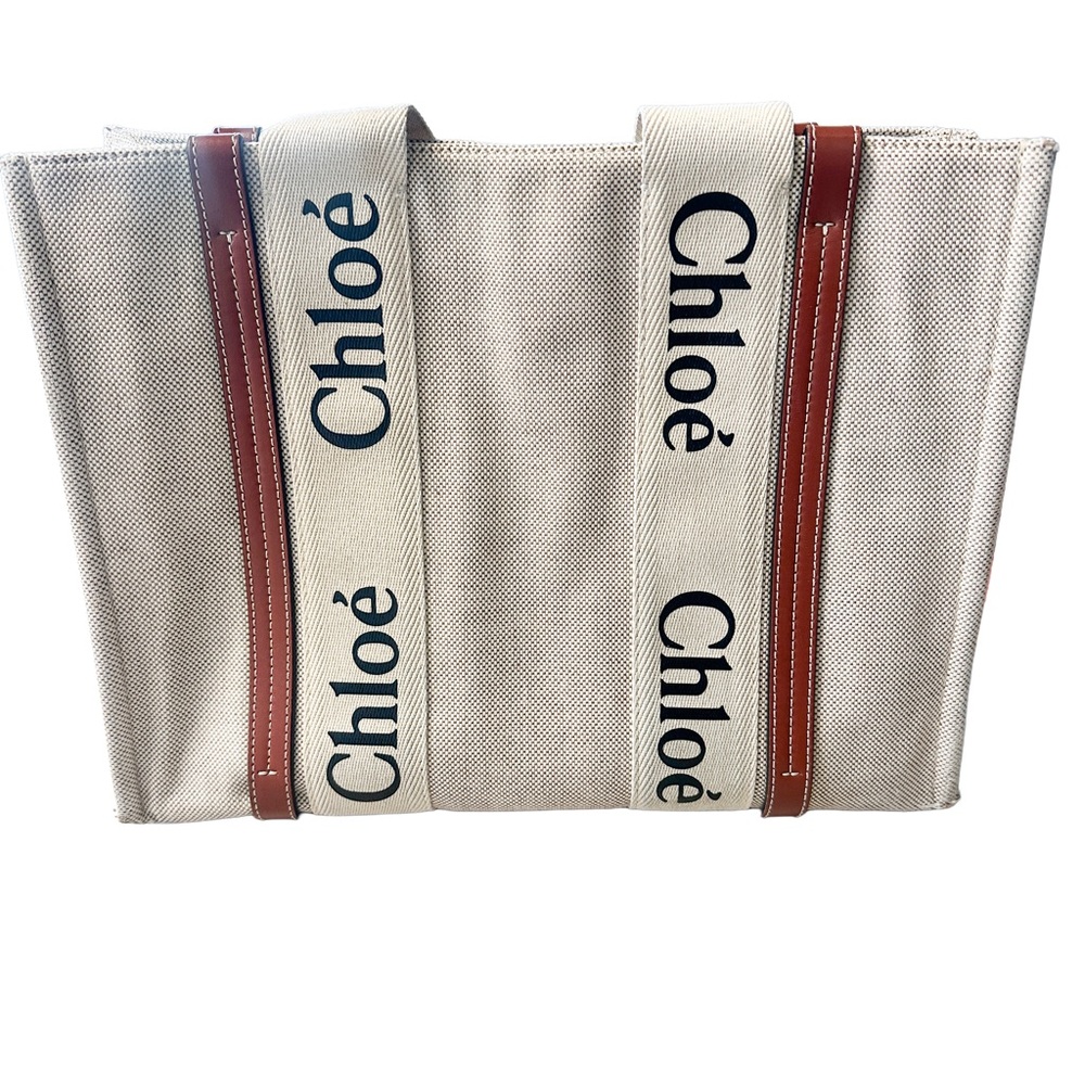 Chloe Cream and Brown Tote Bag
